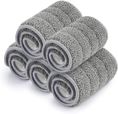 Bulletproof Microfiber Mop Replacement Heads - 5 Pack Washable Pads for Floor Cleaning Compatible with Tethys,Joy Moop & Most 11” - 13” Flat Squeeze Mops for Wet/Dry Mopping, Sanitizing, Scrubbing