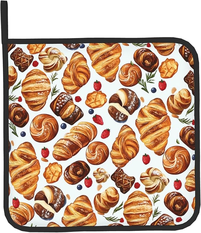 Oven Mitt and Pot Holders Sets - Food Oven Gloves Hot Pads Set of 2 Bread Kitchen Mitts for Cooking BBQ Baking Grilling