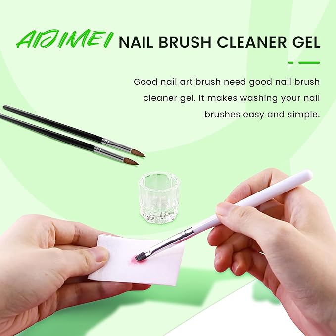 Nail Brush Cleaner Gel Fast Cleaning Nail Brush Cleaner Easy To Use For Salons And Home Use Acrylic NailBrush Cleaner, 2Pcs 4FL.OZ