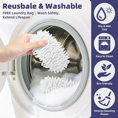 LOVECO 4 Pack Universal Steam Cleaner Accessories, Reusable Steam Shot Attachments, Steam Mop Pads, Handheld Steamer Washable Cloth - 4 Coral Cloths + Laundry Bag