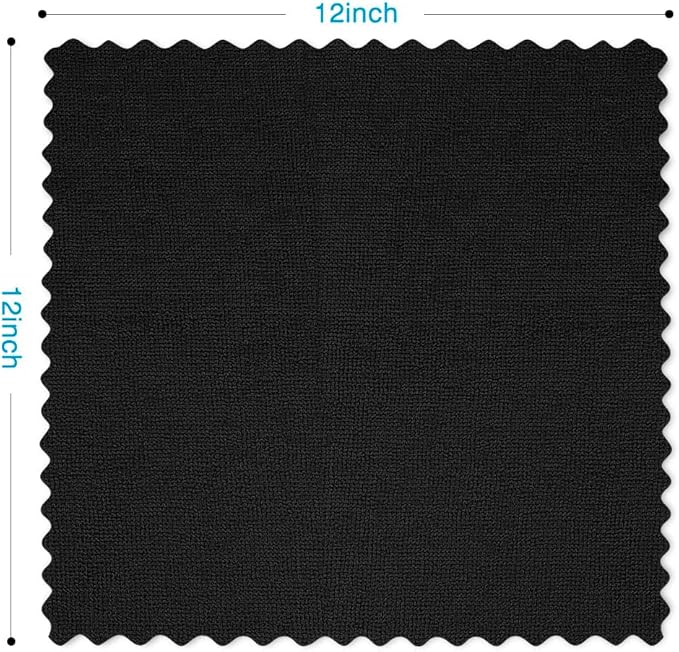Orighty Microfiber Cleaning Cloth, 600 Pack Highly Absorbent Cleaning Rags, Household Cleaning Supplies, Reusable Microfiber Towels Lint Free Cloths for House, Kitchen, Car Care, 12x11 inch, Black