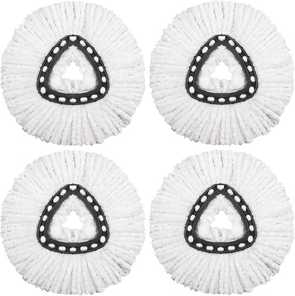 4 Pack Mop Replacement Heads Compatible with O Ceda Mop Replace Head EasyWrin Spin Mop Heads Replacements, Microfiber Mop Refills, Easy Cleaning Mop Head Replacement - 4 Pack White(1-Tank System)