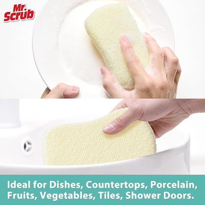 Mr. Scrub Sponges Kitchen Scrub Dish Sponge Scouring Pad, 24 Pack Cleaning Brush Scrubber Supplies for Soap, Dishwashing Dinnerware Sets Pan Pot Glass Dishwasher Sink Bathroom Towels Cloth Rags Holder