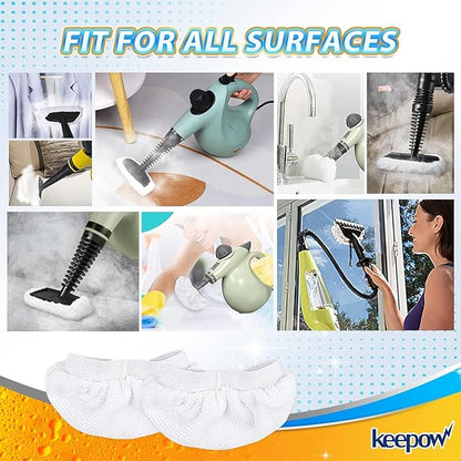 KEEPOW Universal Microfiber Cloths for Handheld Steam Cleaner Attachments Compatible with Bissell Steam Shot Omni Fit fr Wagner Fit fr PurSteam Fit fr Phueut Steamers Washable Rags 10 Pack