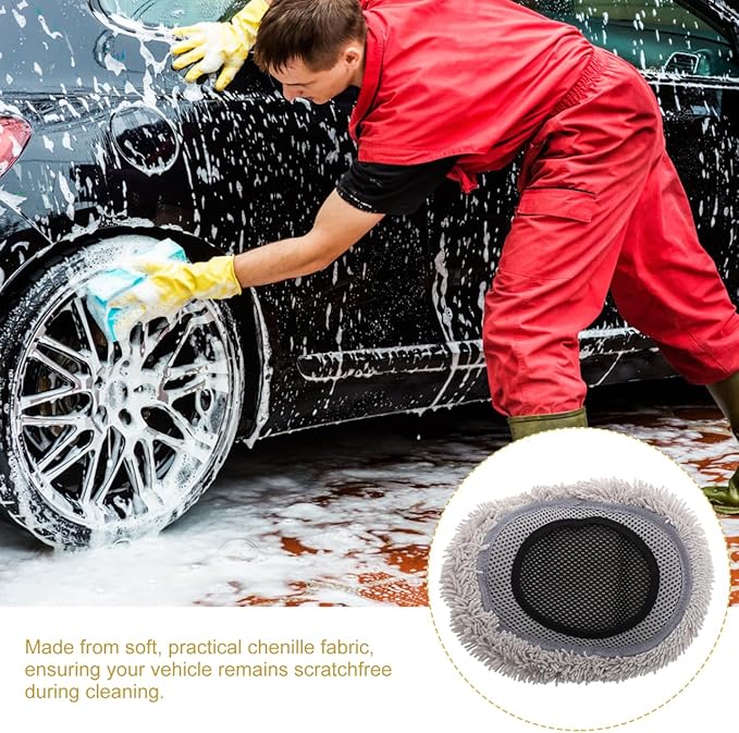 ULTECHNOVO Car Wash Mop Head Replacement Soft Chenille Scratch Proof Brush Cover for Auto Detailing Supplies Truck Rv SUV Boat Cleaning Accessories