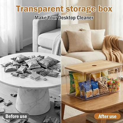 2 Pack Trash Bag Dispenser, Stackable with Bamboo Top – Extra Large Garbage Bag Holder & Under Sink Organizer for Kitchen, Laundry Room, Pantry Organization and Storage