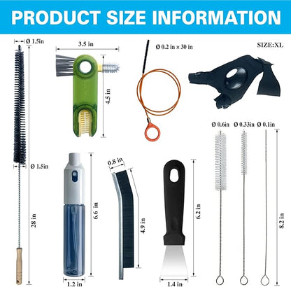 13Pcs Deep Crevice Cleaning Brush Set with Flashlight Gloves & Drain Brush - Dryer Vent Cup Lid Straw Gap Cleaning Tools Professional Cleaning Supplies