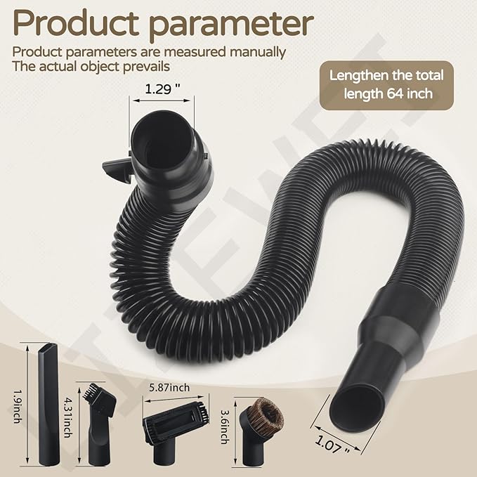 14-37-0105 18V Wet/dry Vac Hose Assembly with Universal Attachments Adapter Kit for 18v/28v Vacuum 0880-20 0970-20 (Internal Storage), Use to Pick Up Dust and Debris