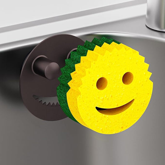 Kontoyo Sponge Holder for Kitchen Sink,Sink Caddy Organizer with Suction Cup Installation for Kitchen/Bathroom, Self Draining,Sponge Caddy for Holding Smiley Sponges-Bronze