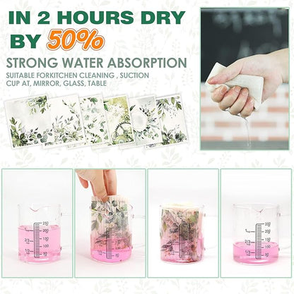 6 Pieces Swedish Kitchen Dishcloths Green Eucalyptus Cleaning Cloths Reusable Absorbent Sponge Cloths Dish Quick Drying Washable Cleaning for Kitchen,Washing,Hand, Counter Wipes