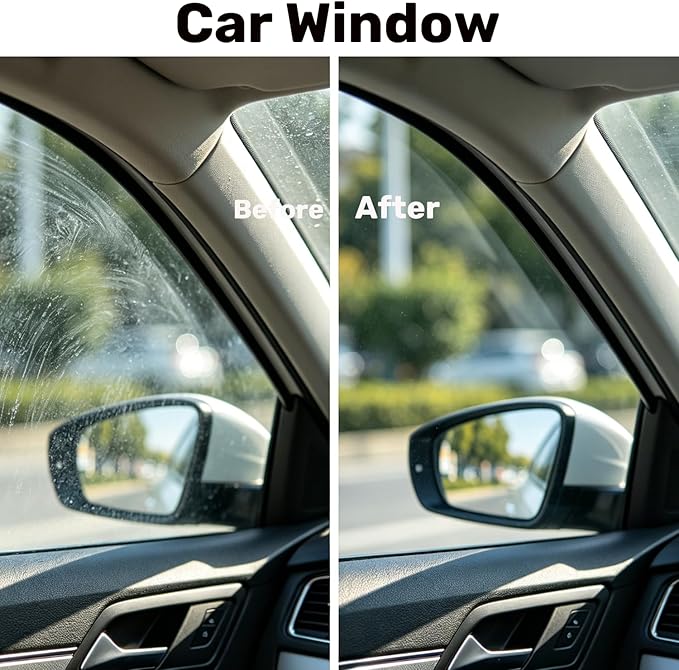 Glass Emulsion Cleaner,Car Oil Film Cleaner,Handle Oil Film Remover&Windshield Cleaner For Cars Window, Glass Emulsion, Crystal Clear View (Orange)