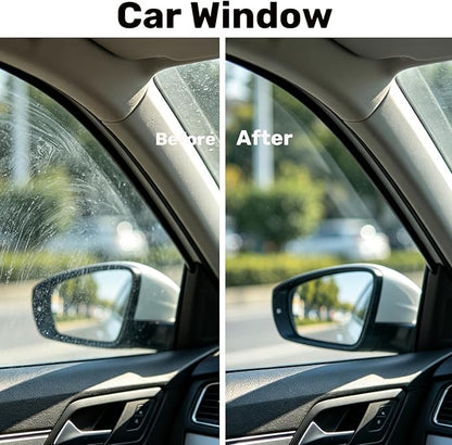 Glass Emulsion Cleaner,Car Oil Film Cleaner,Handle Oil Film Remover&Windshield Cleaner For Cars Window, Glass Emulsion, Crystal Clear View (Orange)