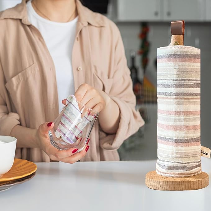 Chloven 30 Pack Reusable Paper Towels, Highly Absorbent Cotton Cloth Washable Paper Towels for Kitchen, Eco Friendly Paperless Towels & Napkins Alternative, Reusable Hand Towels Roll