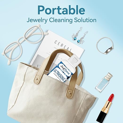 Ultrasonic Jewelry Cleaner Solution for Ultrasonic Cleaner Machine, Professional Cleaning of Jewelry, Diamonds, Gold, Silver, Remove Odors, Discoloration & Stains 50ml