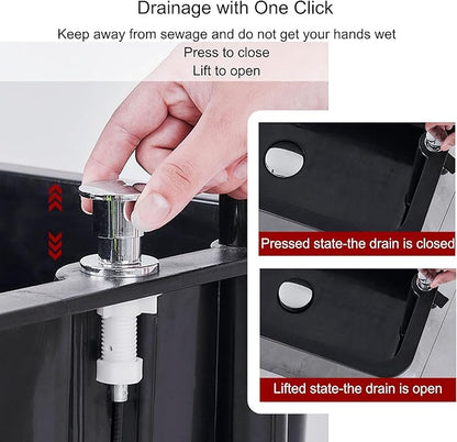 Mop Bucket and Broom Holder Cleaning Supplies Garden Tool Organizer Rack Cleaning Cart on Wheels Broom Storage Cabinet Freestanding Broom Closet for Garden Gara