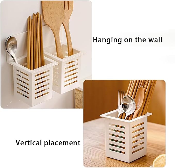 Kitchen Tool Holder Wall-mounted utensils and Forks Spoons Rack,Drying Rack Space-saving,Storage of stationery, makeup brushes, and cleaning tools