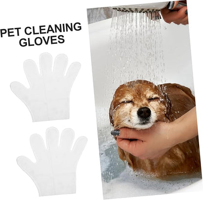 Garneck 1bag Pet Cleaning and Grooming Gloves No-Rinse Spa Mitts for Cats and Dogs Ergonomic Design for Easy Grooming and Cleaning Original Scent