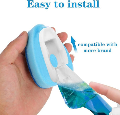 6 Pcs Dishwasher Sponge Dishwand Refills Scrubber Sponges Non Scratch Head Replacement for Dish Wand Heavy Duty Scrub Dots Brushes Soap Control Dispenser Scrubber Pads for Kitchen Cleaning