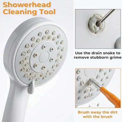 50PCS Shower Head Cleaning Brush, Multifunctional Shower Head Cleaner Tool Anti-Clogging Crevice Cleaning Brush Nozzle Unclogger with Protective Cover & Storage for Showerhead Small Hole Nozzle