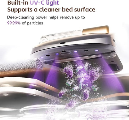 CREATULIZE X1 Robot Bed Vacuum, Automatic Mattress Vacuum Cleaner with Intelligent Path Planning, UV-C Light, HEPA Filter, One-Click 100% Dust & Pet Hair Removal for Bed, Mattress, Sofa, Carpet
