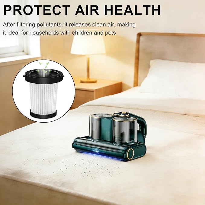 Washable Reusable Replacement Filter Compatible with Gxzsk 500W Corded Mattress Vacuum Cleaner，Dual Cup & Widen Suction Port Handheld Vacuums 4-Pack