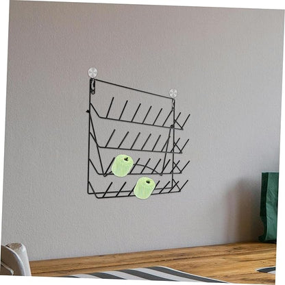 Wall Mounted Storage Rack 10.8X15.7X4.9 Inches Iron Lab Drying Rack Pegboard with Hanging Organizer Basket for Glassware Storage and Laboratory Use