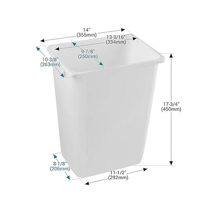 Rok Hardware Soft Closing Undermount Kitchen Cabinet Heavy Duty Pull Out Organizer Trash and Recycling Center with White Finish Dual 36 Quart Capacity Waste Recycle Bins Garbage Can, ROKRECYCLE3
