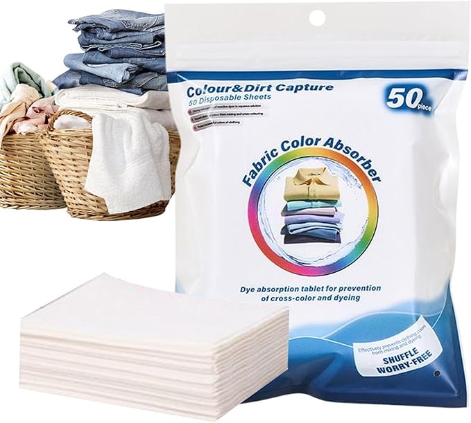Color Catchers for Laundry, 50 Pack Sheets, Textile Protection Pads with Secure Guard, Dye Absorber with Portable Design, 50 pieces Household Utility, Washing Accessory for Travel Dorm Quilt Garment