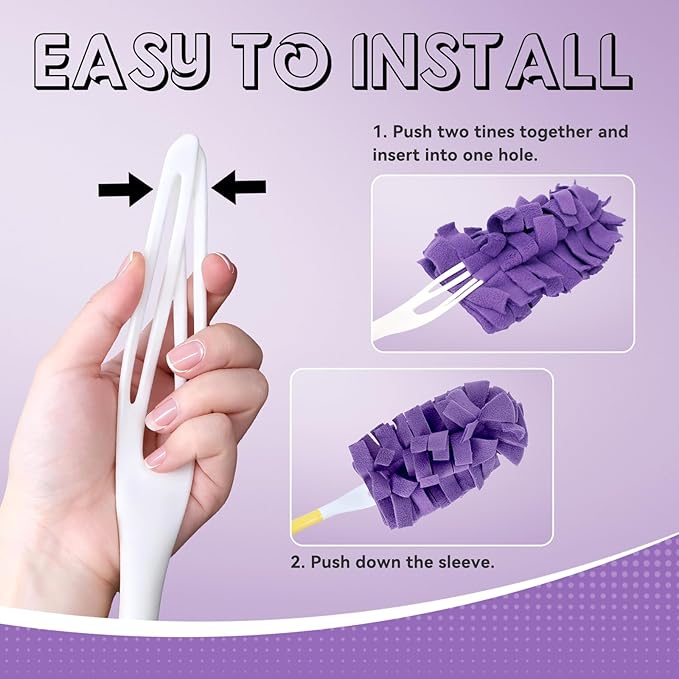 Fleece Reusable Duster Refill Compatible with Swiffer Hand Duster, 360 Heavy Duty Duster Refills, Washable Dusters Refills for Swiffer Duster Extended Handle, 6 Pack (Handle is Not Included)