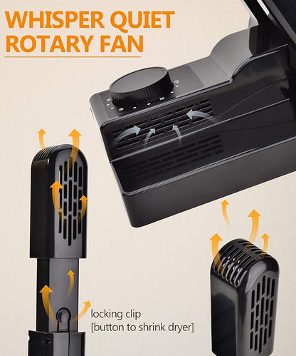 Portable Electric Shoes Boots Dryer and Warmer with Timer Heater and High Output Fan, Folding and Drying Adjustable Rack