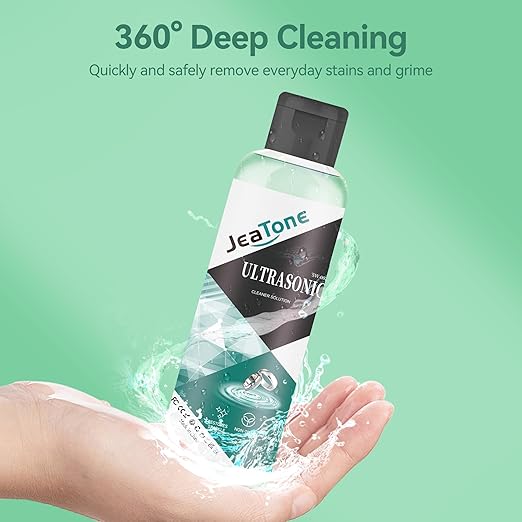 Ultrasonic Jewelry Cleaner Solution for Ultrasonic Cleaner Machine, Professional Cleaning of Jewelry, Diamonds, Gold, Silver, Remove Odors, Discoloration & Stains, Mint Scent, Green, 8.5oz