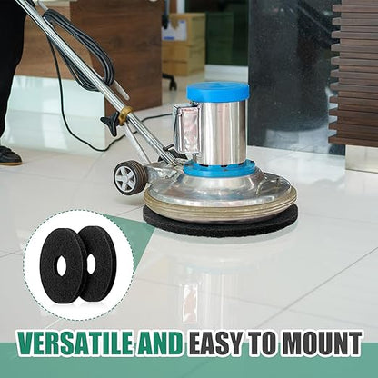 Teenyyou 5 Pcs 12" Cleaning Orbiter Pads Commercial Floor Buffer Pads Hardwood Floor Maintenance Scrubber Polisher Cleaning and Stripping for Orbiter Machine (Black)
