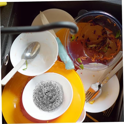 PRETYZOOM Stainless Steel Kitchen Cleaning Balls Dish Washing Tool for Effortless Pot Pan and Dish Cleaning Non Scratch Scourers for Practical Kitchen Use