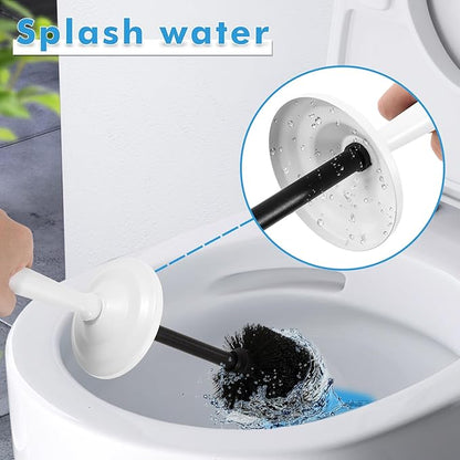 Stainless Steel Toilet Brush and Holder,Toilet Bowl Brush with Long Handle for Bathroom,Toilet Brushes-Space Saving,Covered Brush, Durable, Deep Cleaning,Splash Resistant (White)