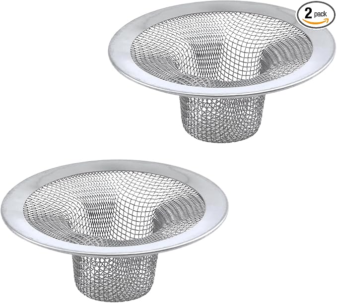 Antrader 2.8" Top / 1.1" Basket, Stainless Steel Anti-Clogging Foor Drain Sink Filter, Sewer Net, Washing Dish Filter, 1mm Drain Holes Around