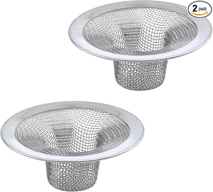 Antrader 2.8" Top / 1.1" Basket, Stainless Steel Anti-Clogging Foor Drain Sink Filter, Sewer Net, Washing Dish Filter, 1mm Drain Holes Around