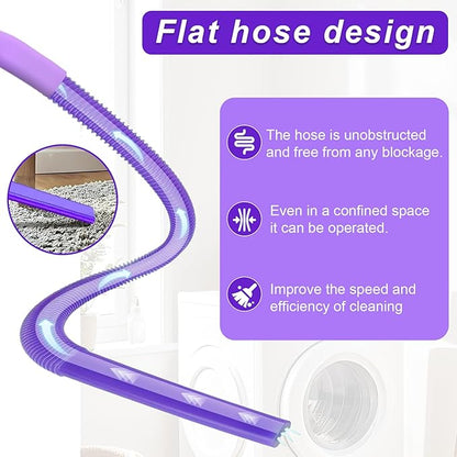 Upgraded Dryer Vent Cleaner Kit: Universal Vacuum Hose Attachment for Lint Removal Fits All Vacuums Cleaner Dryer Cleaning Tools for Clogged Ducts (Purple)