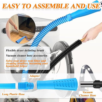 7 Pcs Dryer Vent Cleaner Kit for GE Washer Dryer Combo, WH01X35719 Lint Filter Replacement Upgraded Washable Sponge for Models PFQ97HSPVDS, Dryer Vent Brush and Dryer Vent Vacuum Hose ﻿