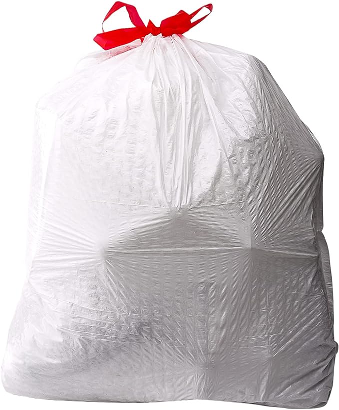 Amazon Basics Flextra Tall Kitchen Drawstring Trash Bags, 13 Gallon, 50 Count, Tear-Resistant, Unscented