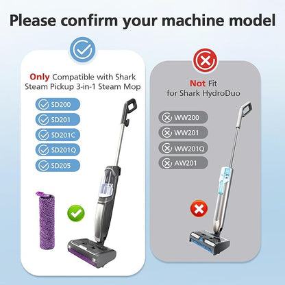 SD201 Brush Roller Shark Mop: Compatible with Shark Steam Pickup 3-in-1 Steam Mop SD200 SD201C SD201Q SD205 Models - Roll Brush 1 Cleaning Tool Replacement Parts Accessories Kit for Months 3 Pack