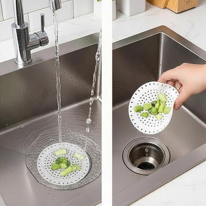Shower Drain Hair Catcher, Premium Silicone Drain Protector & Shower Drain Cover for Regular Drains of Shower Room, Bathroom, White