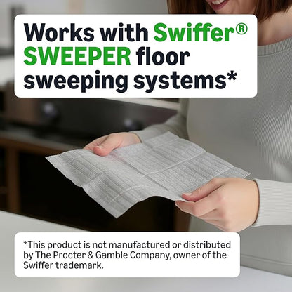 Amazon Basics Dry Sweeping Cloths for Floor Cleaning, Pet Hair, Dust, Dirt, Multi-Surface, Disposable, Fits Swiffer Sweeper Mop Heads, 64 Count (Pack of 2), Packaging May Vary