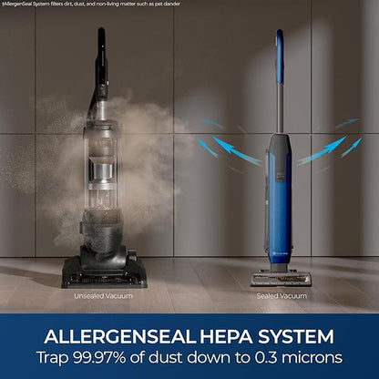 Kenmore CU5001 Litening Cordless Upright Vacuum with Lift-Up & Hair Eliminator Nozzle, Brushless Motor, HEPA Filter & LED Display for Low-Pile Carpets, Rugs, Hard Floors & Pets, Blue