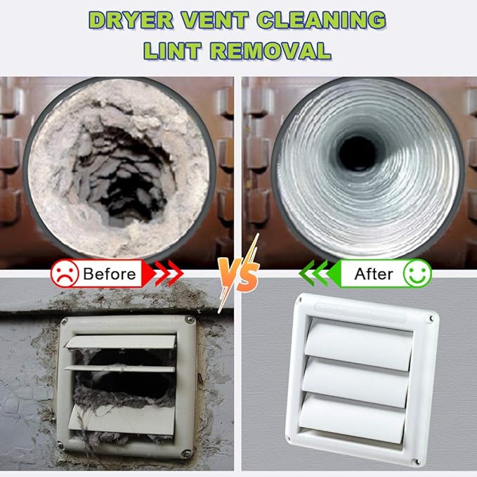 Sealegend 2 Pieces Dryer Vent Cleaner Kit, Dryer Lint Vacuum Attachment with Dryer Lint Remover Brush for Power Washer and Dryer Vent Vacuum Hose Cleaner Replacement Parts