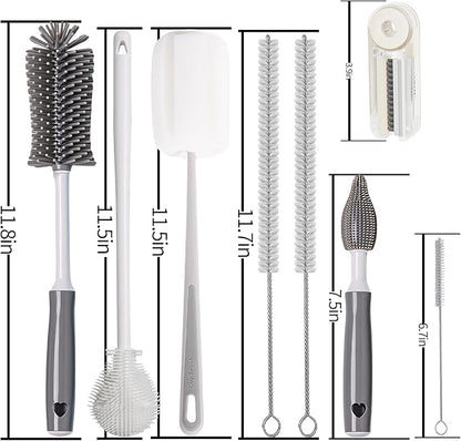 8Pcs Water Bottle Cleaner Brush Compatible with Stanley, Multipurpose Brush Cleaner Kit with Nylon Straw Brush 4 in 1 Bottle Gap Cleaner and Silicone Cup Cleaners