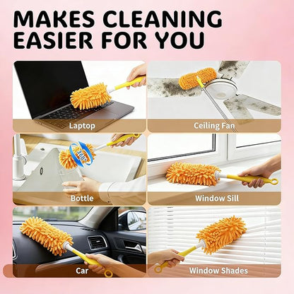Reusable Duster Refill Compatible with Swiffer Duster, 360 Duster Refills Only, Washable Pet Heavy Duty Dusters Refills for Swiffer Duster 3ft 6ft Extended Handle, 6 Pack (Handle is Not Included)