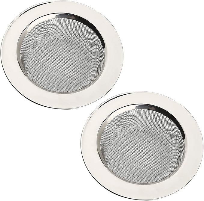 4.5 Inch Stainless Steel Sink Drain Strainer – Kitchen Sink Strainer Catches Food Debris & Hair – Fine Mesh Rustproof Filter Basket for Standard Kitchen Sinks, Easy Clean