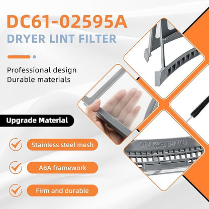 DC61-02595A Dryer Filter Replacement fit for Samsung Dryer Lint Trap with Brush,by MIFLUS Replaces 2069505, PS4206799, AP4578777, EAP4206799