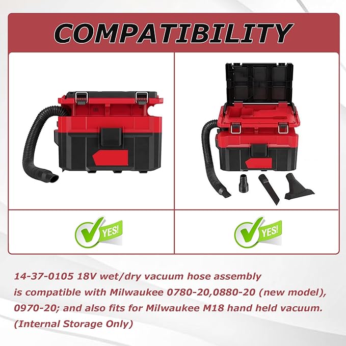Vacuum cleaner accessories 14-37-0105 18v/28v Wet/Dry Vacuum Hose,Replace 0780-20 0880-20 0970-20 18V/28V Wet/Dry shop vac hose replacement