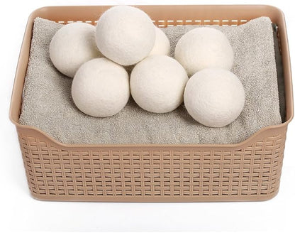 KINTOR XL Wool Dryer Balls 6-Pack, 100% New Zealand Wool, Reusable Fabric Softener, Cut Drying Time, Reduce Wrinkles Lint & Pet Hair, Hypoallergenic Quiet Laundry Balls